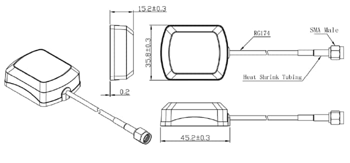 Abracon AECP0401G4Z GNSS Automotive-Grade Puck Antenna